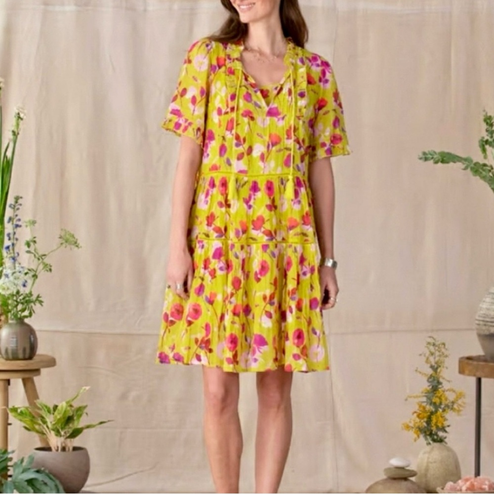 Sundance Yellow Floral Mini Dress